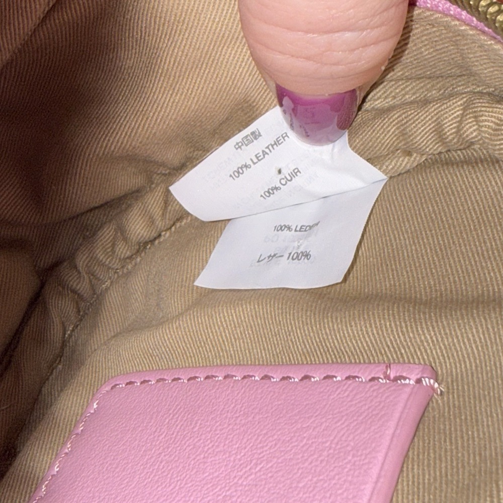 J CREW Signet Crossbody Bag Purse Pink Italian Pebbled Leather Lock Key EUC - Picture 14 of 16